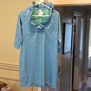 Gretchen Scott Ruffleneck Dress Bombay Taj